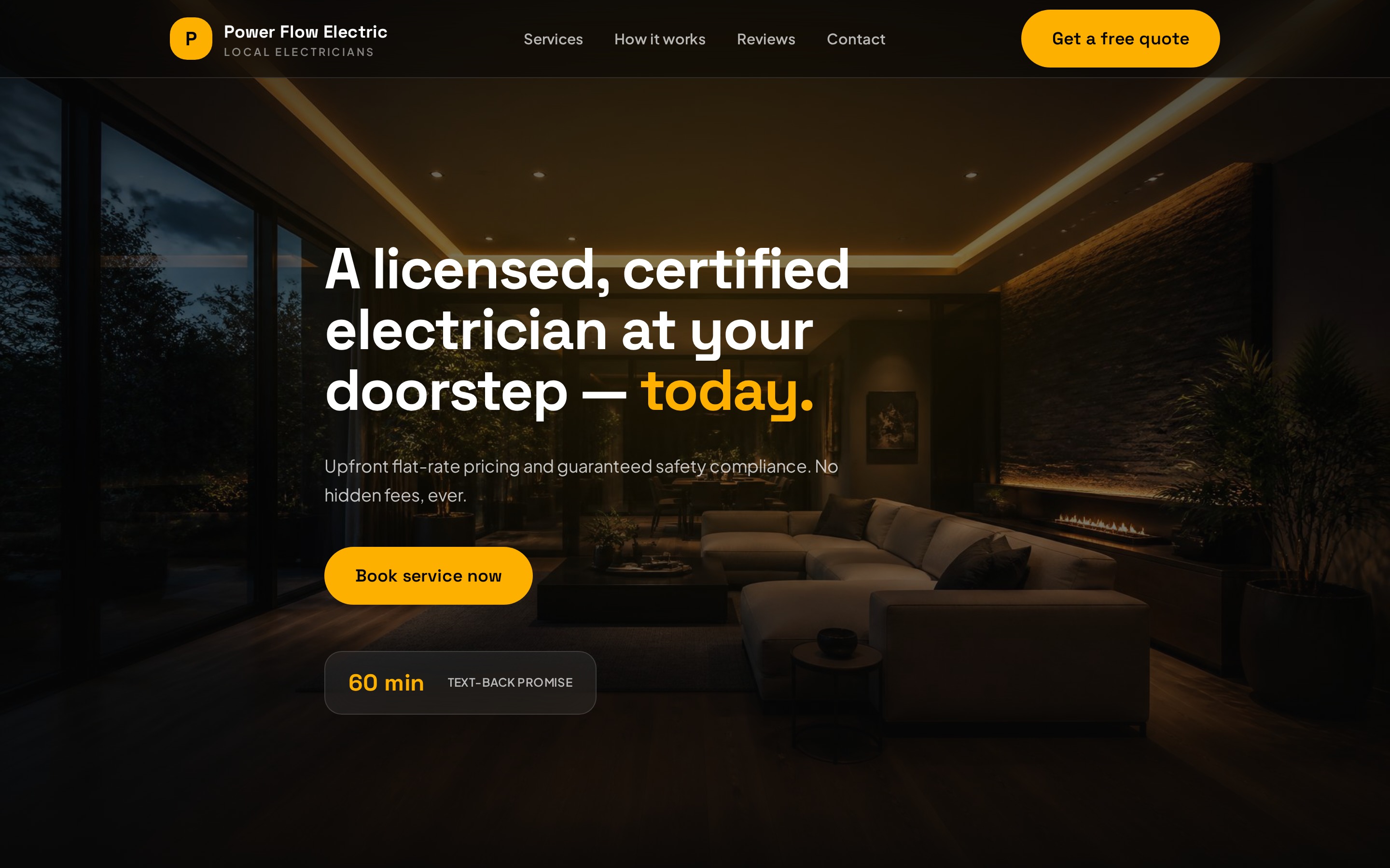 Power Flow Electric website homepage screenshot